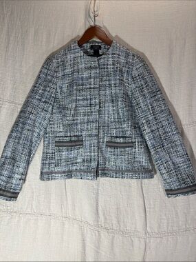 Vintage Crazy Horse Liz Claiborne Tweed Lady Jacket Blazer Size M EUC